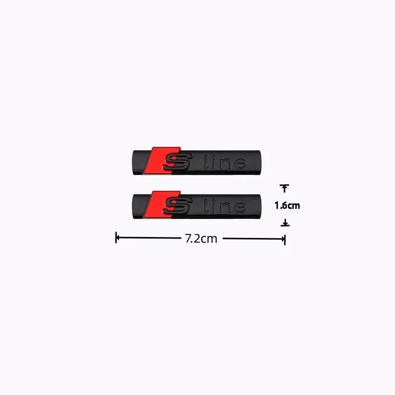 Sline Logo S Line Emblem Car Fender Side Badge For Audi A1 A2 A3 A4 A5 A6 A7 A8 TT S3 S4 S5 S6 S7 Q2 Q3 Q5 Q7 Q8 RS3 R8