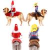 Dog Rider Christmas Costume Knight Style With Doll And Hat Pet Dressing Suit