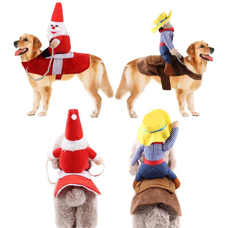 Dog Rider Christmas Costume Knight Style With Doll And Hat Pet Dressing Suit