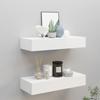 Day and Night - Day and Night Wall Shelves with Drawer 2 Pcs White MDF 60x23.5x10 Cm