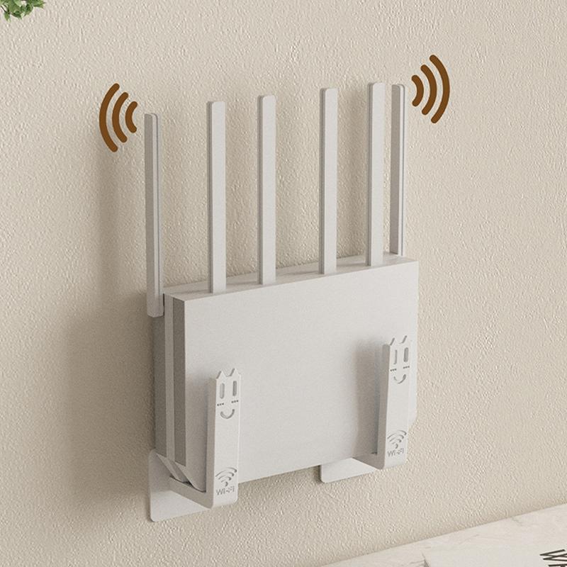 4Pcs Router Storage Holder Wall Artifact Set-Top Box Wall-Mounted Fixture Support Bracket Wifi Placement Rack