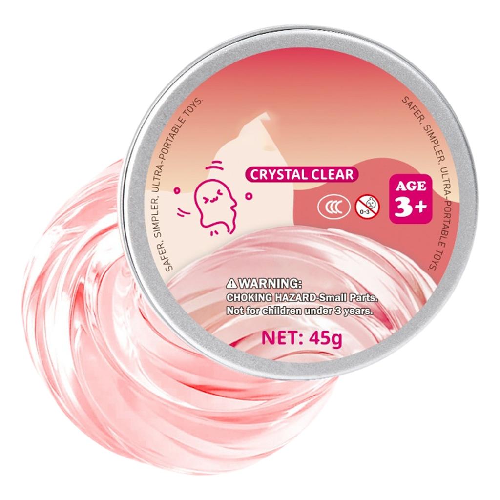Liquid Glass Slime Non Newtonian Fluid Bounce Putty Clear Crystal Texture Safe Kids Toy Stress Relief Sensory Play 45g