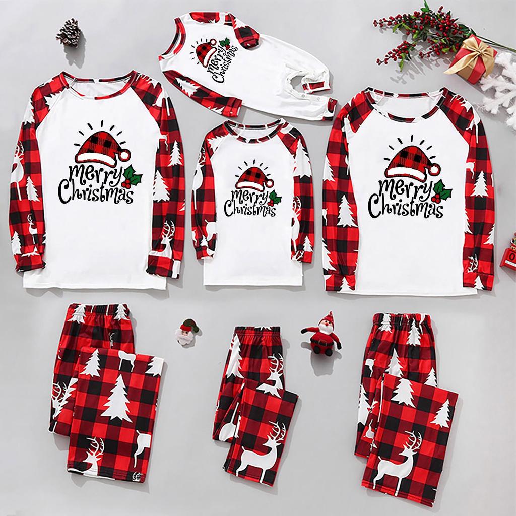 Christmas Family Matching Festive Xmas Pajamas Sets Holiday Pjs for Boys and Girls