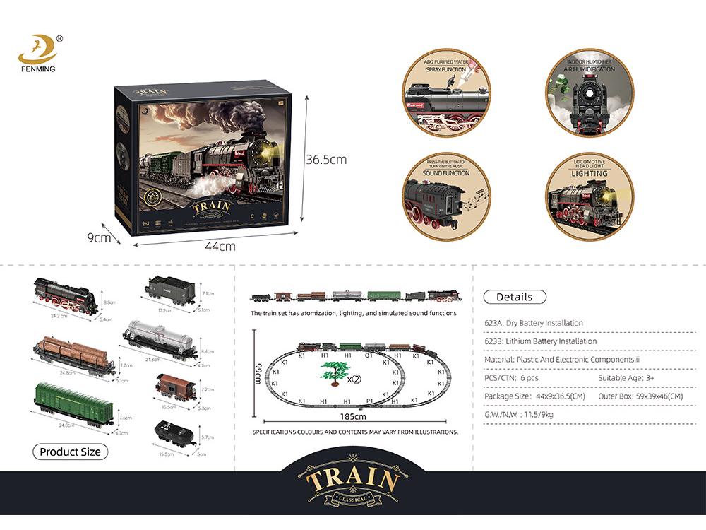 Retro Zestaw Torów Kolei Parowej - Elektryczna Zabawka dla Dzieci