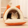 Cat Bed Winter House Washable With Removable Pad Semi-Enclosed Kitten Bed Cat Furniture For Kitten Puppy Pet Sleeping Calming