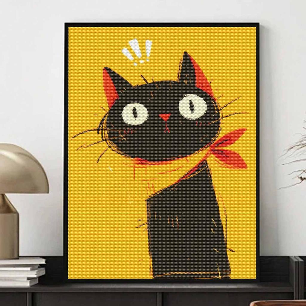 Diamond painting kit black cat full diamond round mosaic handmade home decoration gift