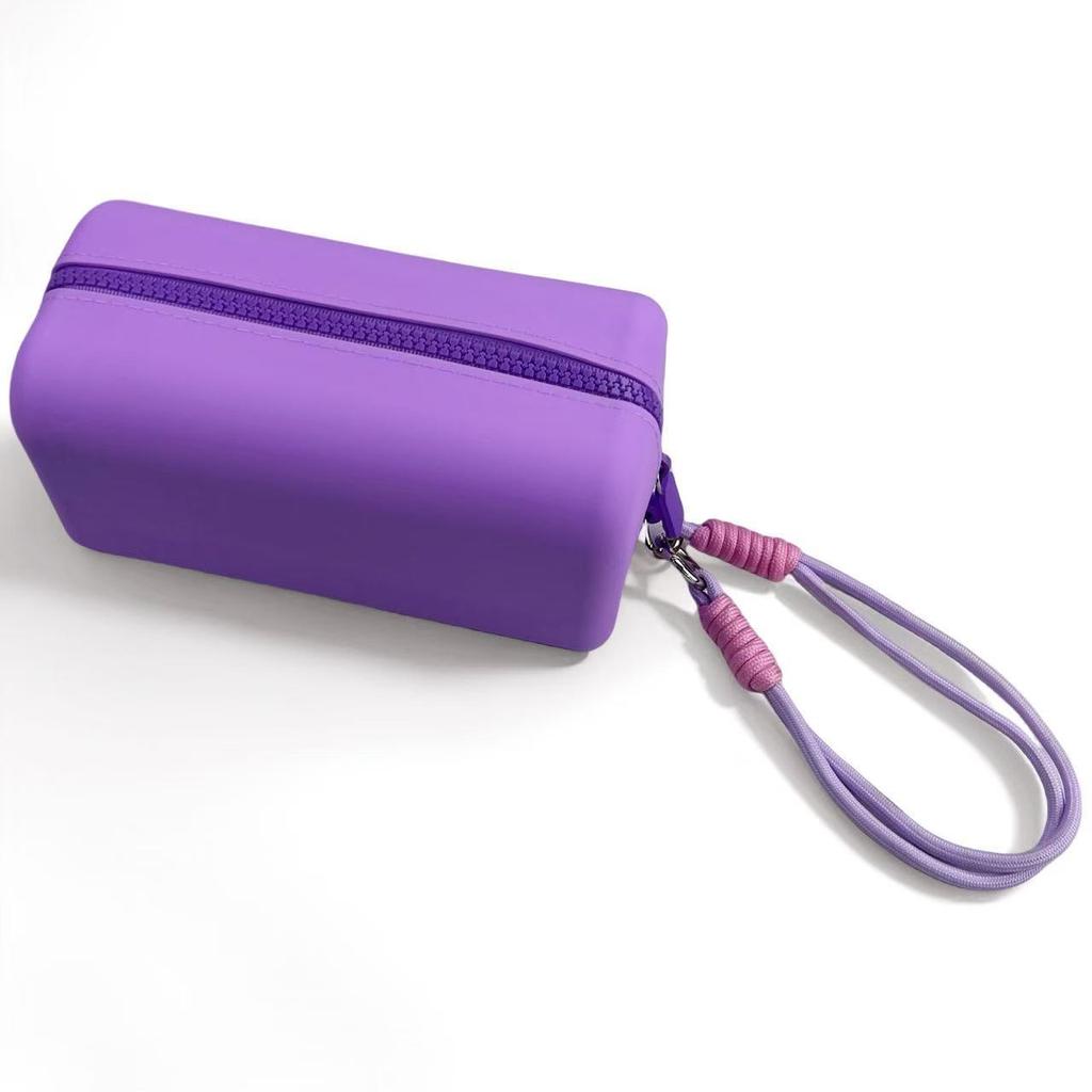 Large Silicone Makeup Bag, Multifunctional Toiletry Pouch with Hand Strap, Travel Organizer for Cosmetics,Electronics,Minimalist