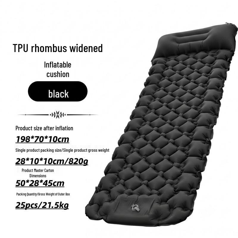 Lightweight TPU Inflatable Camping Mattress with Foot Pump - Portable Outdoor Pad for Hiking and Camping