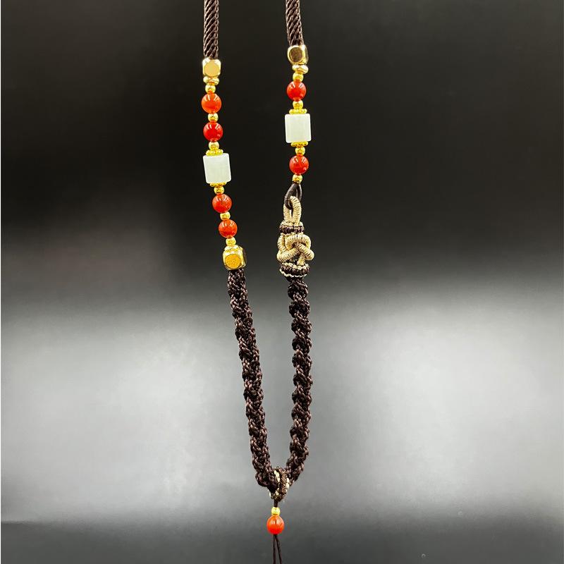 Hand-Woven Ethnic Style Necklace Cord for Jade Pendants - Unisex
