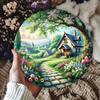 Pc Classic Aluminum Wall Hanging Decorative Sign Cottage and Meandering Path VintageInspired Round Plaque with PreDrilled