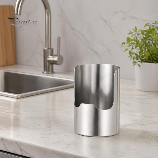 Small Kitchen Storage Solution Utensil Holder, Heavy Duty Stainless Steel Vertical Rack, Cooking Gadget Holder Space-Saving Organizer, for Pot