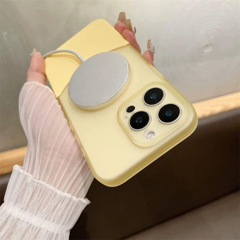 PC Candy Color Clash Etui na telefon Magsafe Dla iPhone 16 15 14 13 12 11 Pro Max Bezprzewodowe Ładowanie Matowe Zdejmowane Etui na Telefon