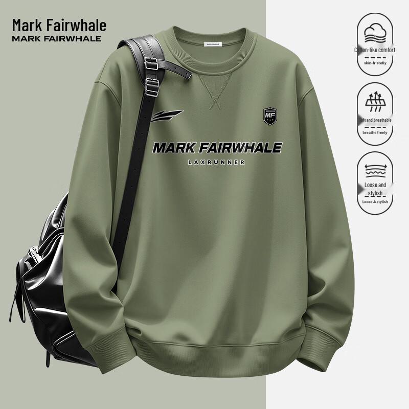 MARK FAIRWHALE Men's Oversized Graphic Pullover Sweatshirt