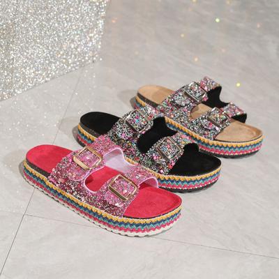 Fashion Fashion Casual Woman Shoes Summer New Round Flat Shoe Simple Versatile Women Slippers Anti Slip Double Breasted Women's Sandals