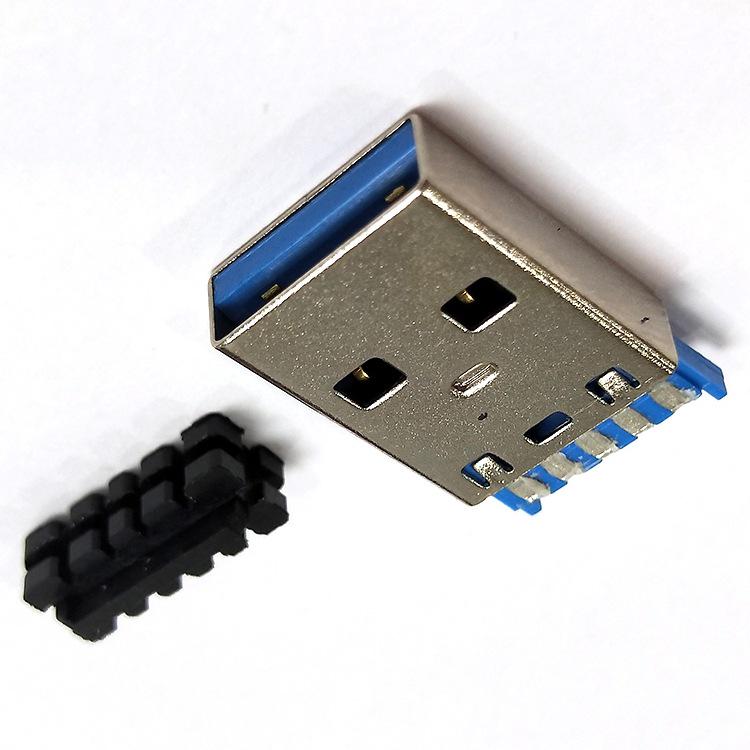 USB 3.0 Male Plug Connector with Ground Wire for High-Frequency Automatic Soldering