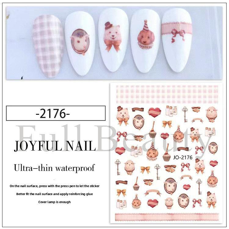 Fashion Rabbit Pattern Nail Sticker 3D Nail Art Decal Gel Polish Sticker Nail Art Decor Kalkomanie