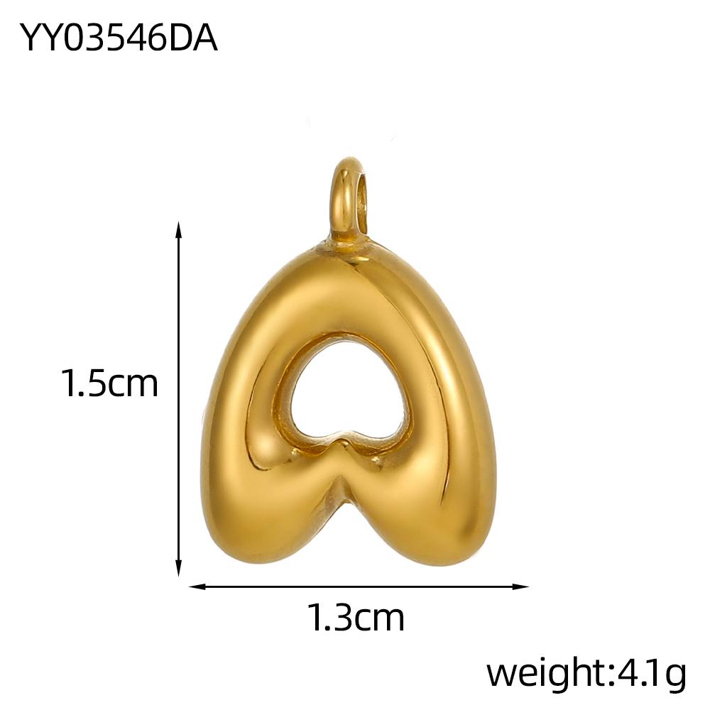 CARLIDANA 3PCS High Polishing Gold Plated Stainless Steel 26 English Bubble Letters Pendant Charms for DIY Necklace Bracelet Gold