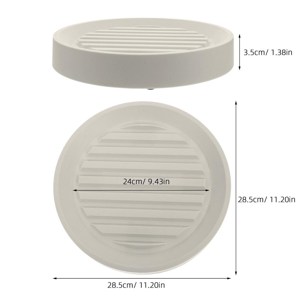 Plateau Rond Mobile Robuste pour Pot de Fleurs 19.50x15.00x3.50cm Base à Roulettes Épaissie pour Plantes avec Roues Cachées Soucoupe Anti-Goutte d'Eau pour Plantes