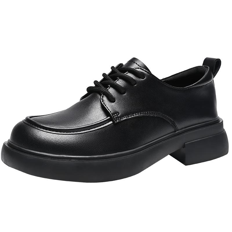 ZHR Women s Classic Chunky Heel Lace-up Loafers 38
