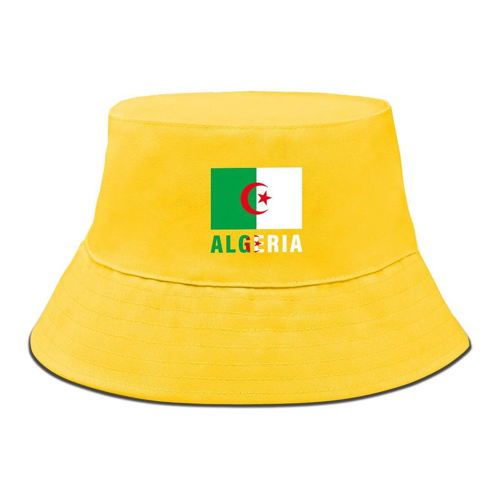 Algeria Flag Print Bucket Hat , Patriotic Fisherman Hat Hip Hop Spring Trendy Basin Hat