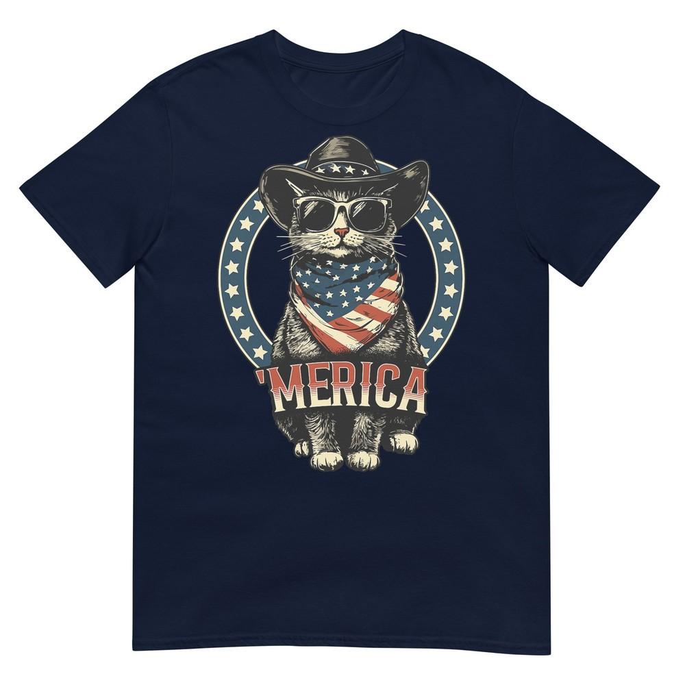Usa Merica Cat 4th Of July Unisex Unisex Kids Funny Patriotic TShirt S