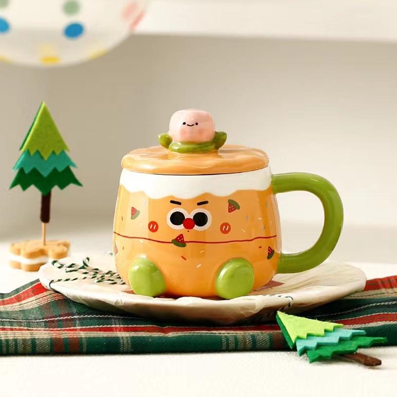 

Творческий Граффити Детская кружка для выражения эмоций Сувенирная кружка Милая рельефная расписанная вручную керамическая кружка Высококачественная кружка для воды 460ML