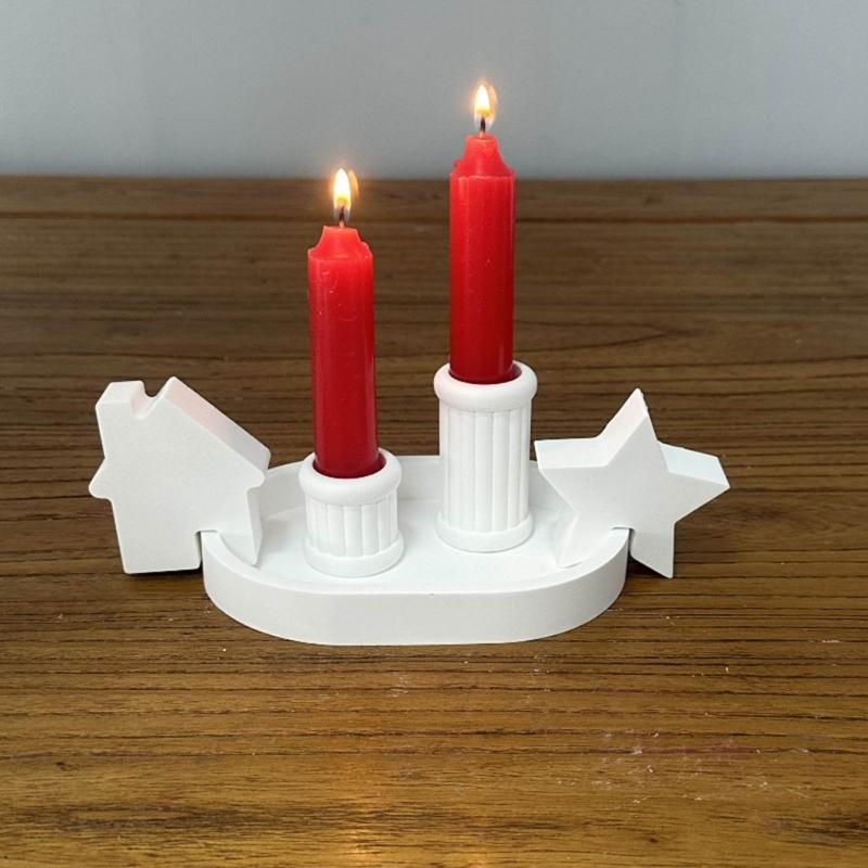 Silicone Moulds Candlesticks Resins Molds Oval Candle Holder Tray Molds DIY Concrete Castings Mould Crafts Decorations