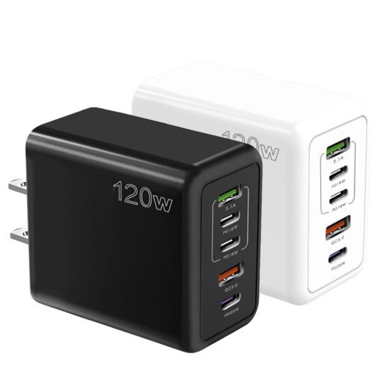 Charger 120W Mobile Phone Fast Charging Type-C US Plug PD/USB Multi-Port Safe Efficient Charging High Power Charger