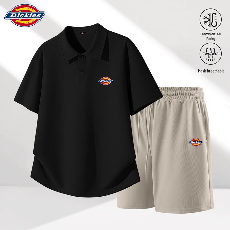 

Dickies Men s Breathable Waffle Polo & Shorts Sportswear Set XL