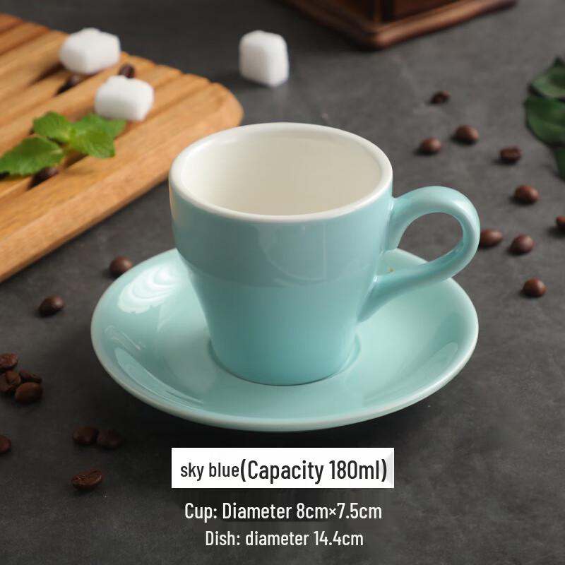 Colorful Glazed Tulip Coffee Cup and Saucer Set