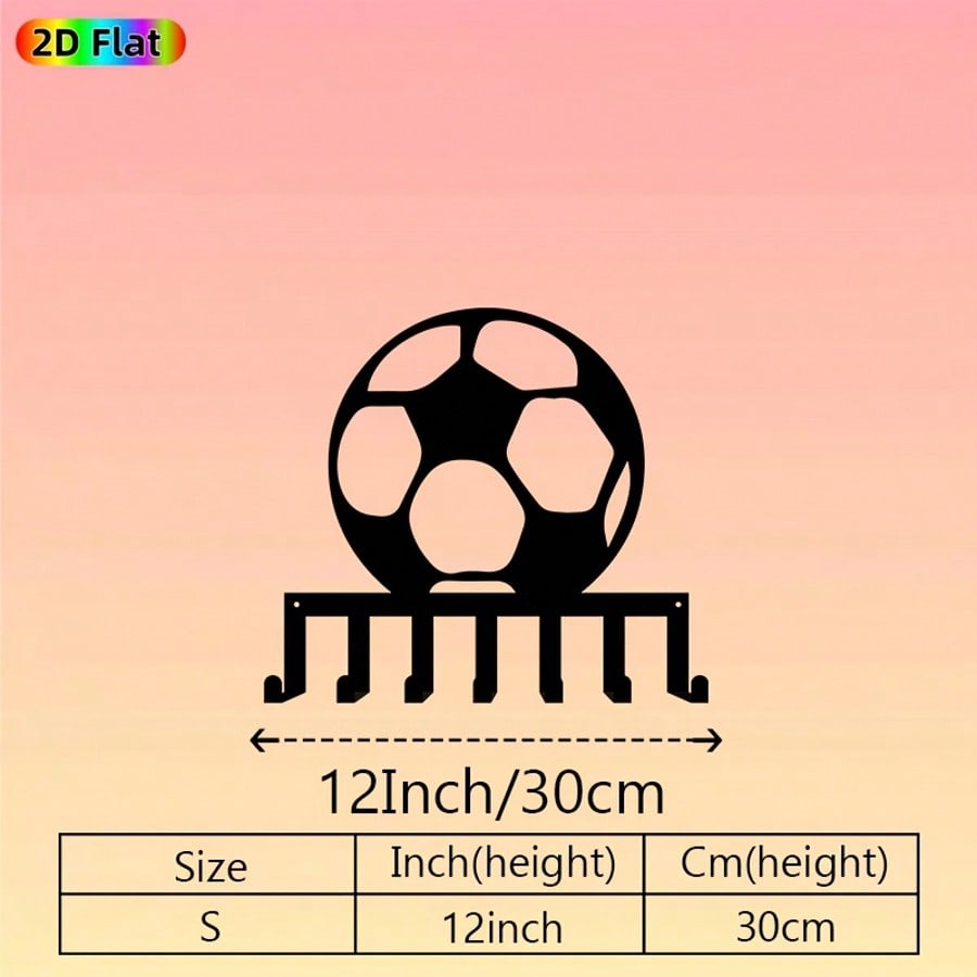 

Vintage Football Key Hanger Heavy Metal Wall Mounted Key Rack with 7 Hooks Sports Decor Gift