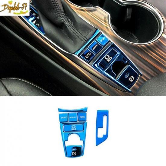 8X For Toyota Camry 2018- Blue Console Gear Shift Panel Button Cover Trim
