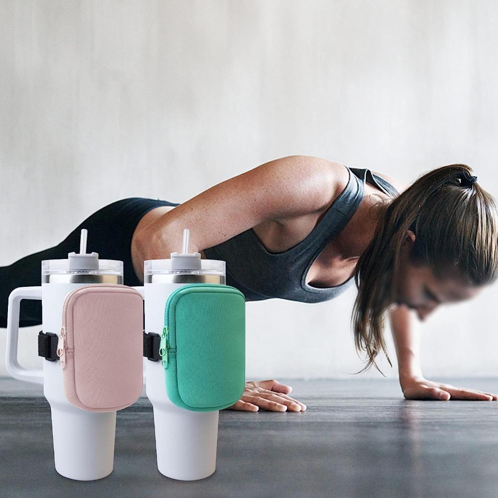 

with Adjustable Strap Water Bottle Pouch For Card Key Coins Earphones Cellphone белый