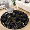 1PCHorse Pattern Office Round Area Rug,  Mat Suitable For Office, Under Office Chairs Bedroom Living Room Home Decor, Room Deco