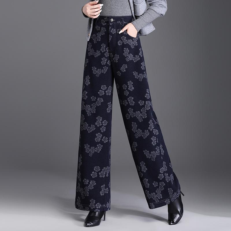 

Women s Wool Plaid Wide-Leg Pants - Trendy Thick Warm Straight-Leg for 2025 Autumn/Winter Fashion Collection 4XL орхидейный