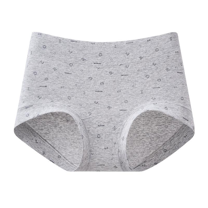 Plus-size Women's Spring and Summer Floral Cotton Extended Crotch High Waist Breathable Flat Angle Briefs