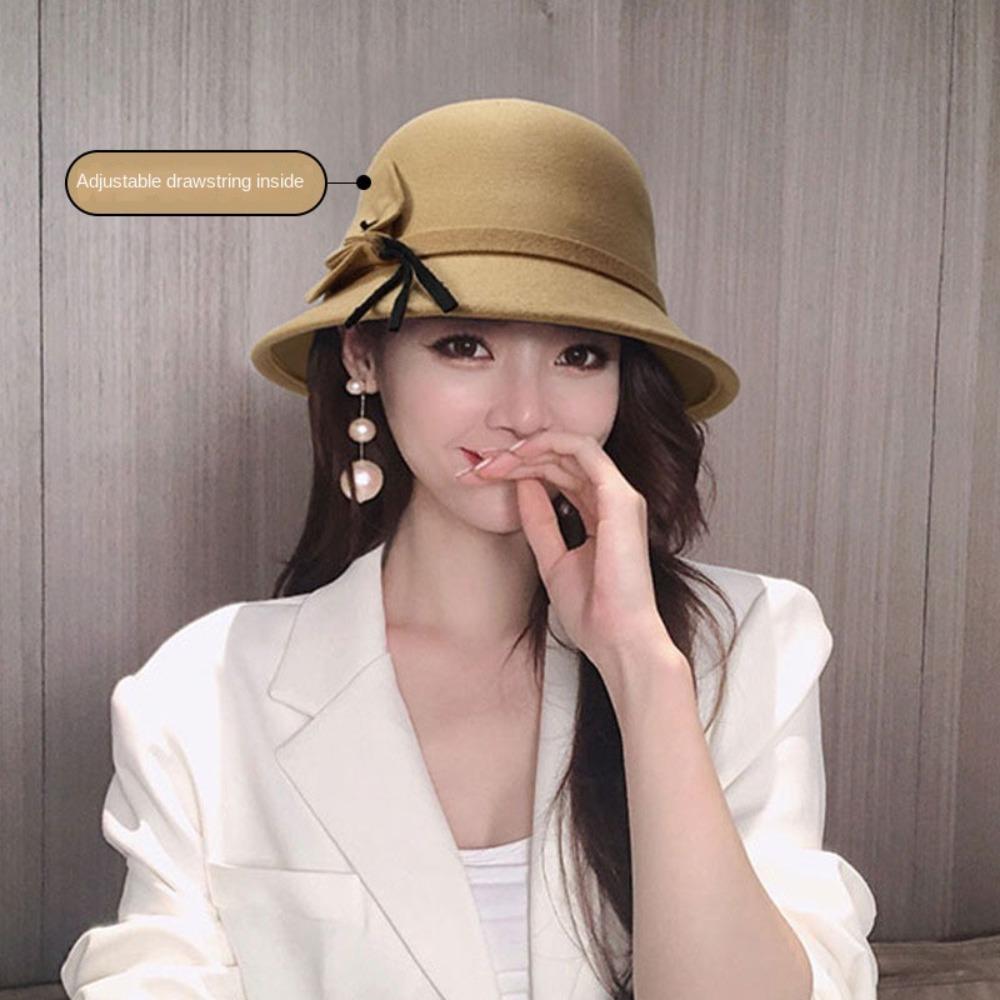 Fashion Felt Bucket Cap Warmer Church Bowler Cloche Hats Basin Cap Women Ladies Girl Hat  Lady Girl