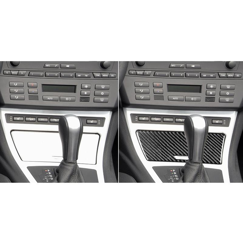 Real Carbon Fiber Car Accessories Gear Shift Storage Trim Cover Soft Sticker For BMW X3 E83 2004 2005 2006 2007 2008 2009 2010