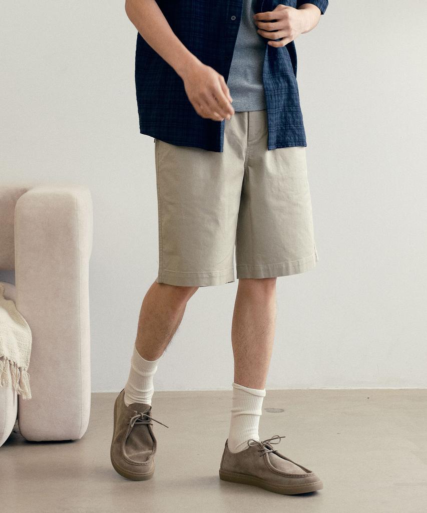 MINDBRIDGE Loose Fit Full Elastic Chino Half Pants - 5 Colors (Type B)