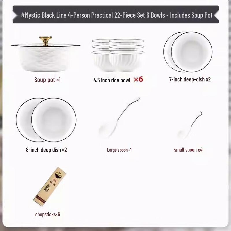 

Love & Peace Cream Style 22-Piece Enamel Dinnerware Set