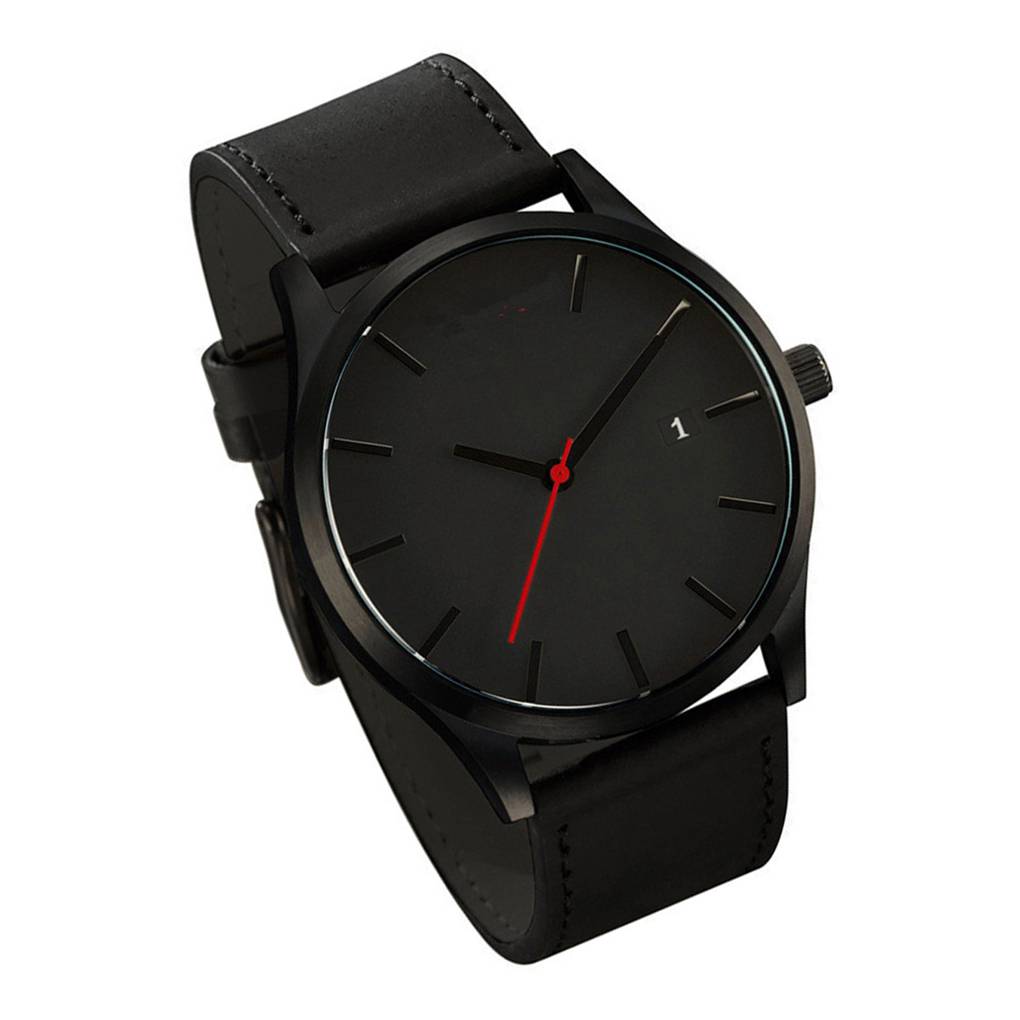 Men PU Leather Wristwatch Male Boy Sports Boy Sports Casual Fashion Watch Student Wrist Clock Timer