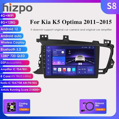 8G+128G 4G-LTE Car Radio Android Auto for KIA Optima K5 2011-2015 GPS Navi Multimedia Player Stereo QLED Carplay AI Intelligent Screen Head Unit BT