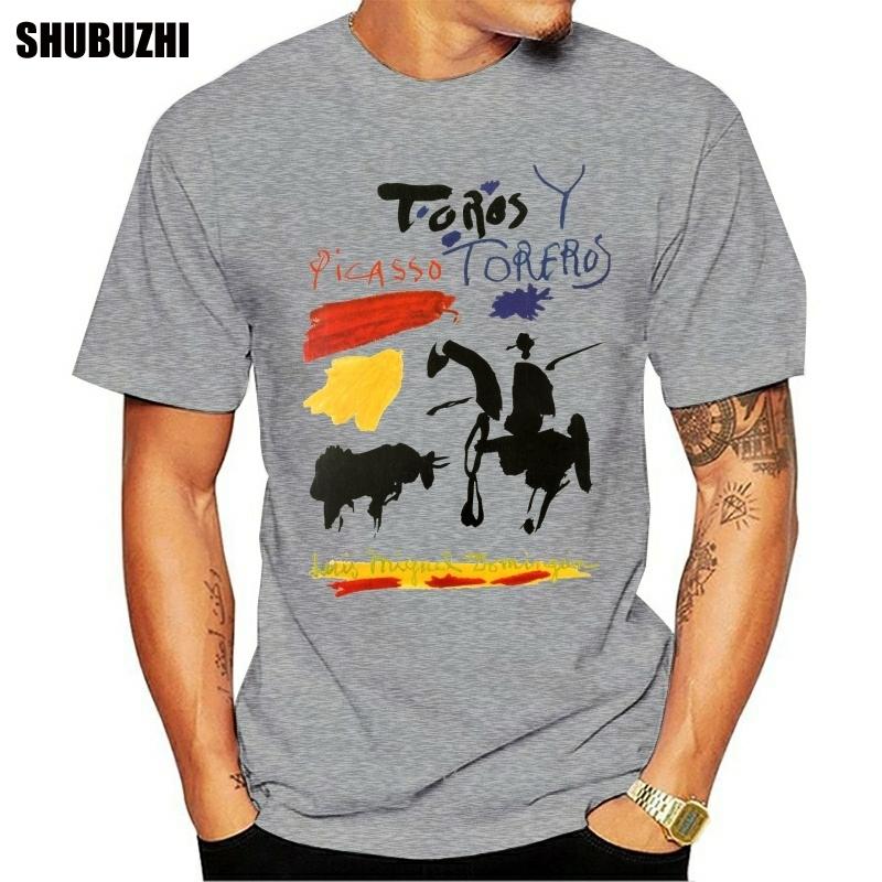 Men tshirt Toros Y Toreros Bulls and Bullfighters Artwork By Pablo Picasso T Shirt Book Cover Classic T Shirt drop shipping