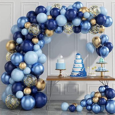 Blauw Metallic Ballonnen Slinger Kit Gouden Confetti Ballon Boog Verjaardagsfeestje Decoratie Kinderen Bruiloft Verjaardag Baby Douche Jongen