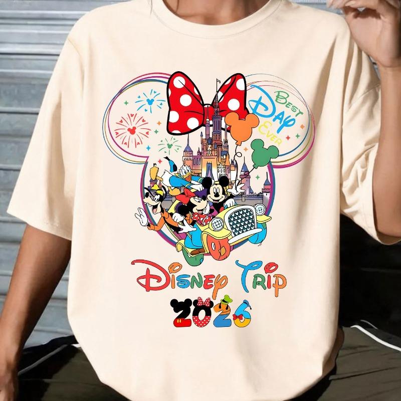 2026 Short Sleeved Donald Duck Castle Womens Tshirt Summer New Unisex Casual Fashion Tshirt
