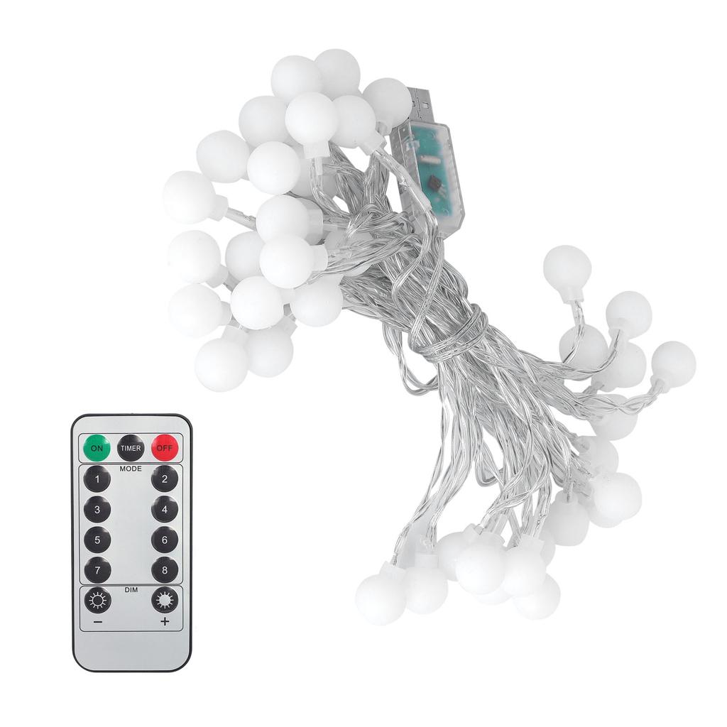 40LED Globe Ball String Lights 6M USB Decorative Hanging Lights with 8?Mode for Indoor Outdoor Warm