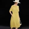 Elegant Tencel Pleated Midi Dress for Women