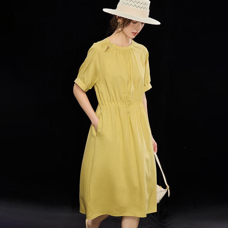 Elegant Tencel Pleated Midi Dress for Women