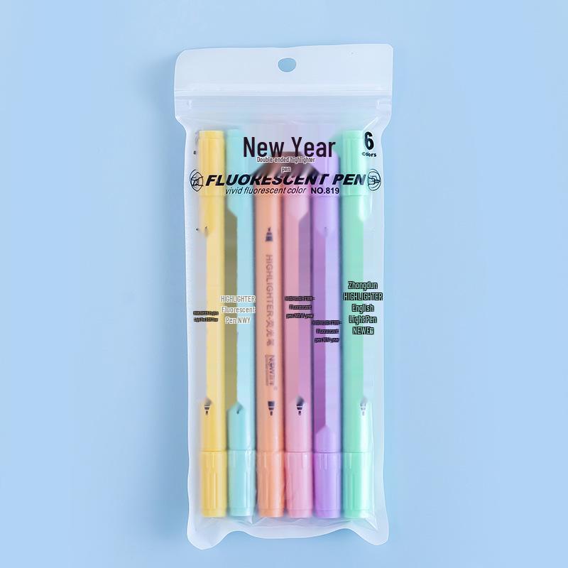 6-Farben-Fluoreszenzstift-Set: Macaron- & Morandi-Farben für hochwertige Malerei, Markierungen und Strichzeichnungen für Notizen
