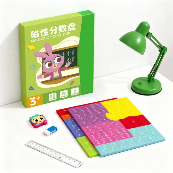 1 Set Magnetic Fraction Demonstration Book Fraction Learning Magnetic Tiles Circles Educational Fraction Puzzle